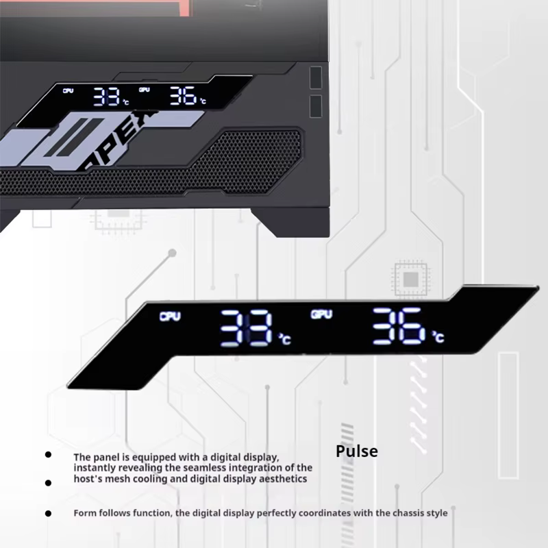 Boîtier PC ATX WJCOOLMAN Millennium avec écran/affichage numérique