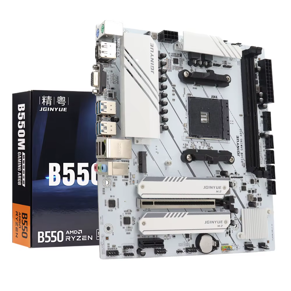 1 PC JGINYUE B550 série PC carte mère d'ordinateur AMD 2 * DDR4 double canaux ITX/M-ATX taille M.2 NVME 4 * SATA 3.0