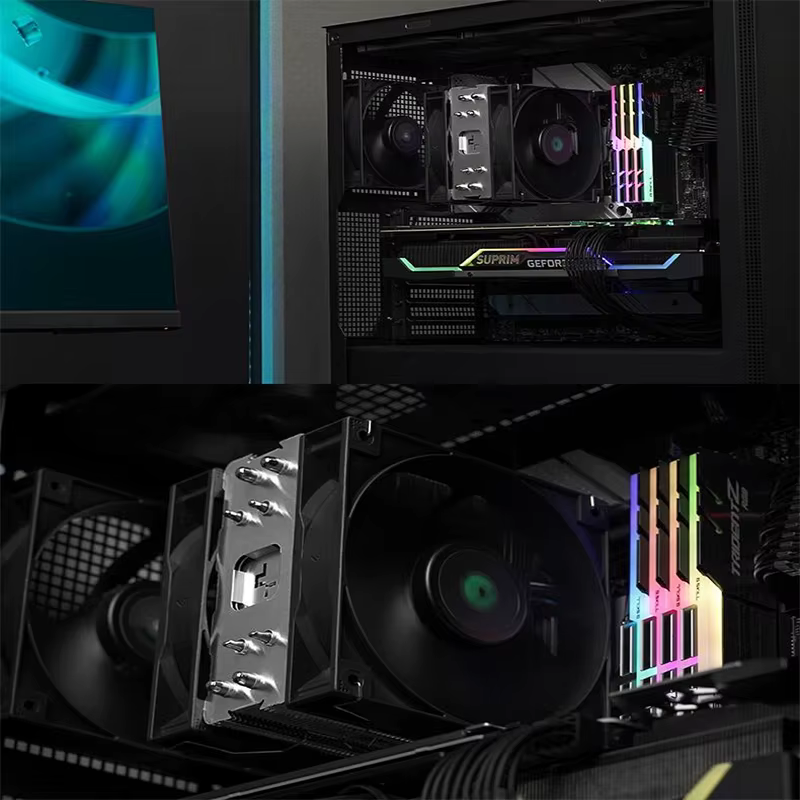 Refroidisseur de processeur DeepCool AG400 Plus 4 caloducs double ventilateur 220W