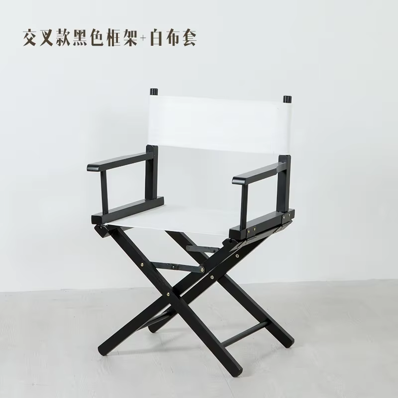 Chaise de directeur pliante en bois massif à pieds hauts, dossier en toile d'extérieur, chaise de Camping de loisirs, comptoir de Bar, chaise de maquillage pour photographie
