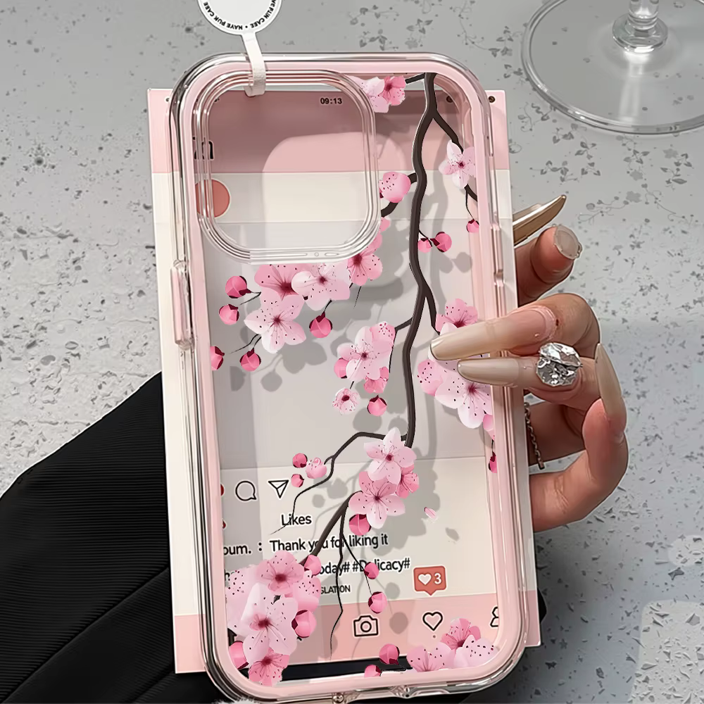 Coque de téléphone couleur bonbon 2 en 1, étui souple TPU Transparent à fleurs pour iPhone 11 16 17 Pro Max 13 15 14 12 17 Air 17promax