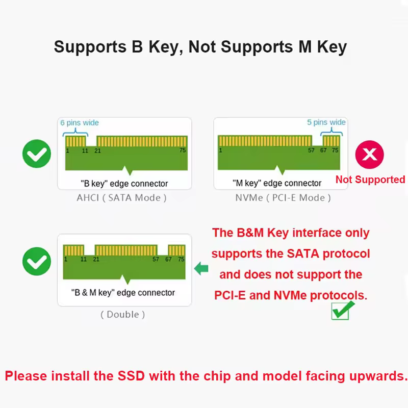 Adaptateur M.2 NGFF SSD vers SATA 3 3.0