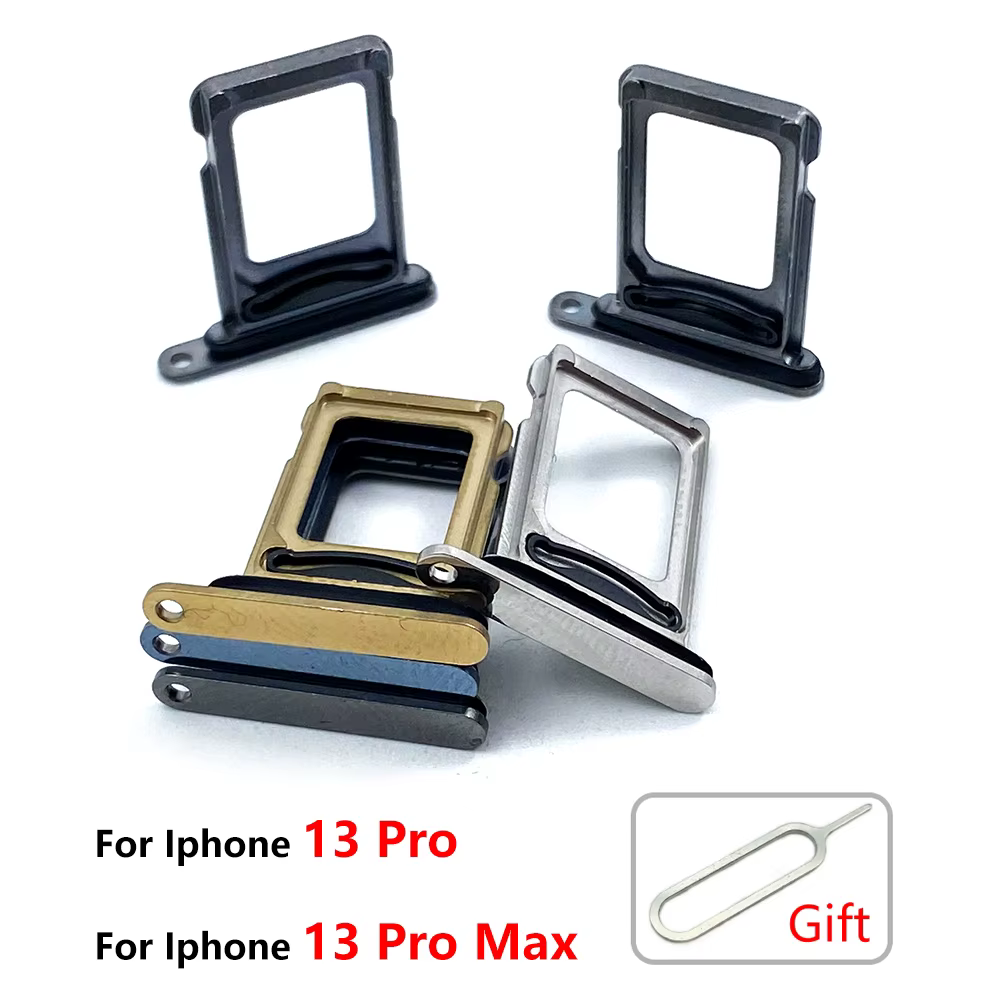 Nouvelle double carte pour IPhone 13/13 mini/13 Pro/13 Pro Max, plateau de carte SIM, fente de puce, support de tiroir, adaptateur, accessoires + broche