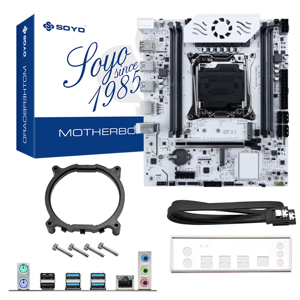 SOYO X99 jeu de carte mère C612 Chipset TPM2.0 broche avec E5 2680 V4 CPU et DDR4 16G (2*8G) 2133MHz RAM PCIE3.0 pour ordinateur de bureau