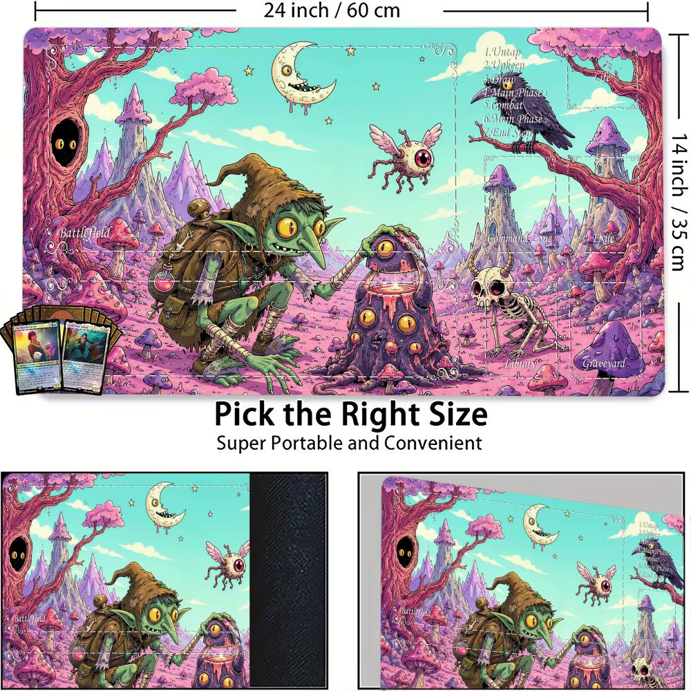 Tapis de jeu MTG, monde fantastique bizarre