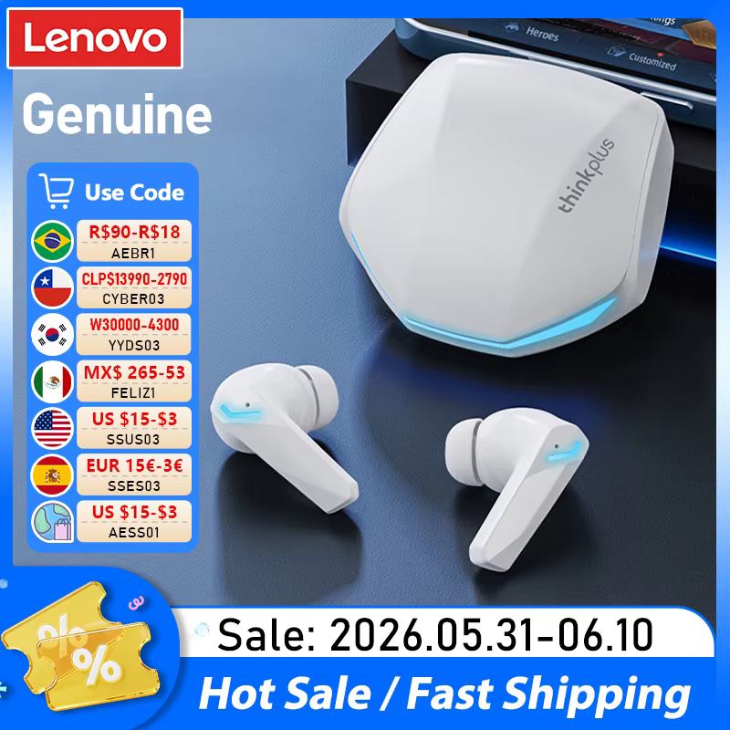 Écouteurs sans fil Bluetooth V5.4 TWS Lenovo GM2 Pro