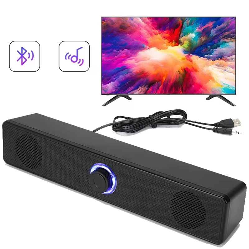 Barre de son pour PC, haut-parleur Bluetooth filaire et sans fil