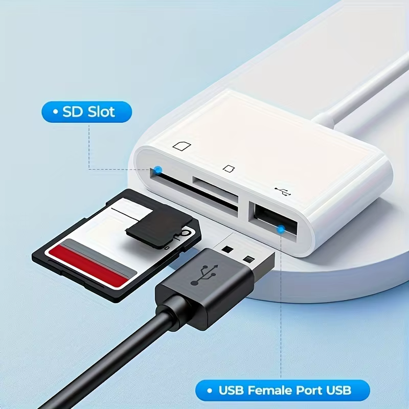 Lecteur de carte SD 3 en 1, adaptateur OTG, Port 2.0/3.0, Compatible avec MacBook Pro, ordinateur portable, caméra, téléphones portables