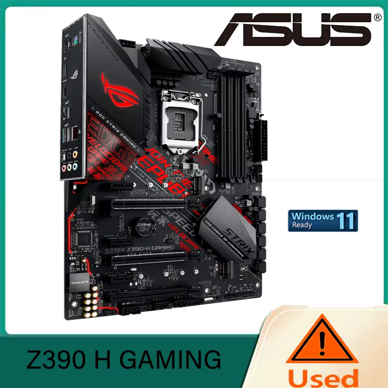 ASUS ROG Strix Z390-H carte mère de jeu LGA1151 (Intel 8e et 9e génération) ATX DDR4 DP HDMI M.2 USB 3.1 Gen2 Gigabit LAN