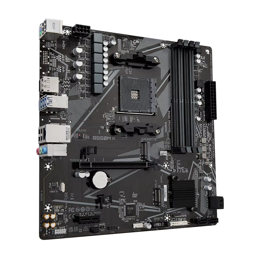 Carte mère GIGABYTE B550M K compatible avec les processeurs AMD AM4 Ryzen 5000