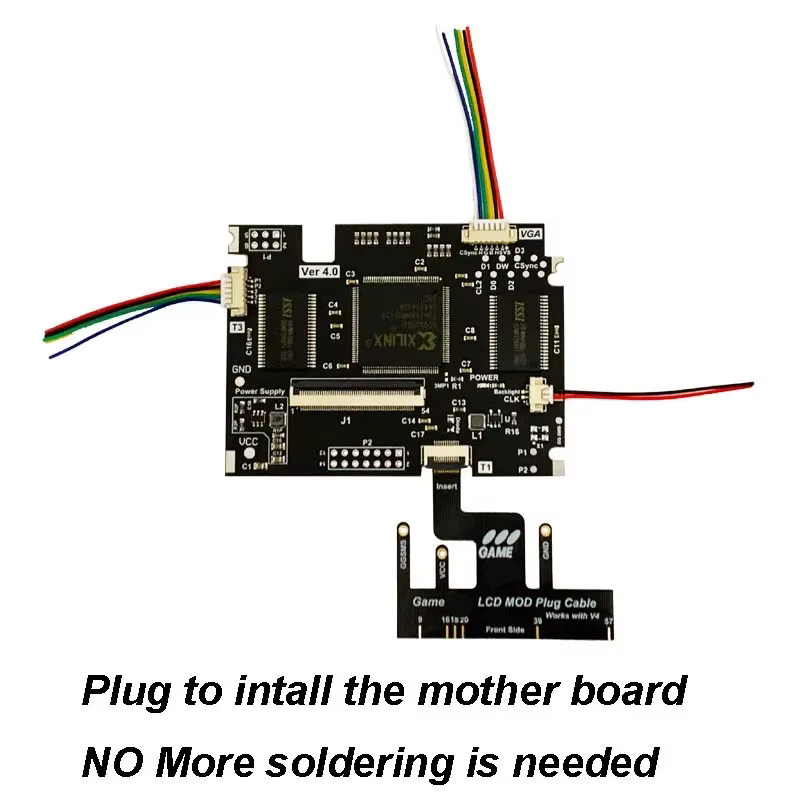 Kit d'écran LCD Full Display HighLit pour console Game Gear GG V4.2 avec sortie VGA et luminosité réglable