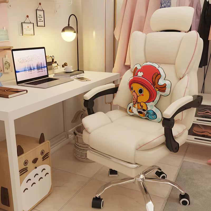 Chaise de Jeu Ergonomique Rose pour Chambre à Coucher