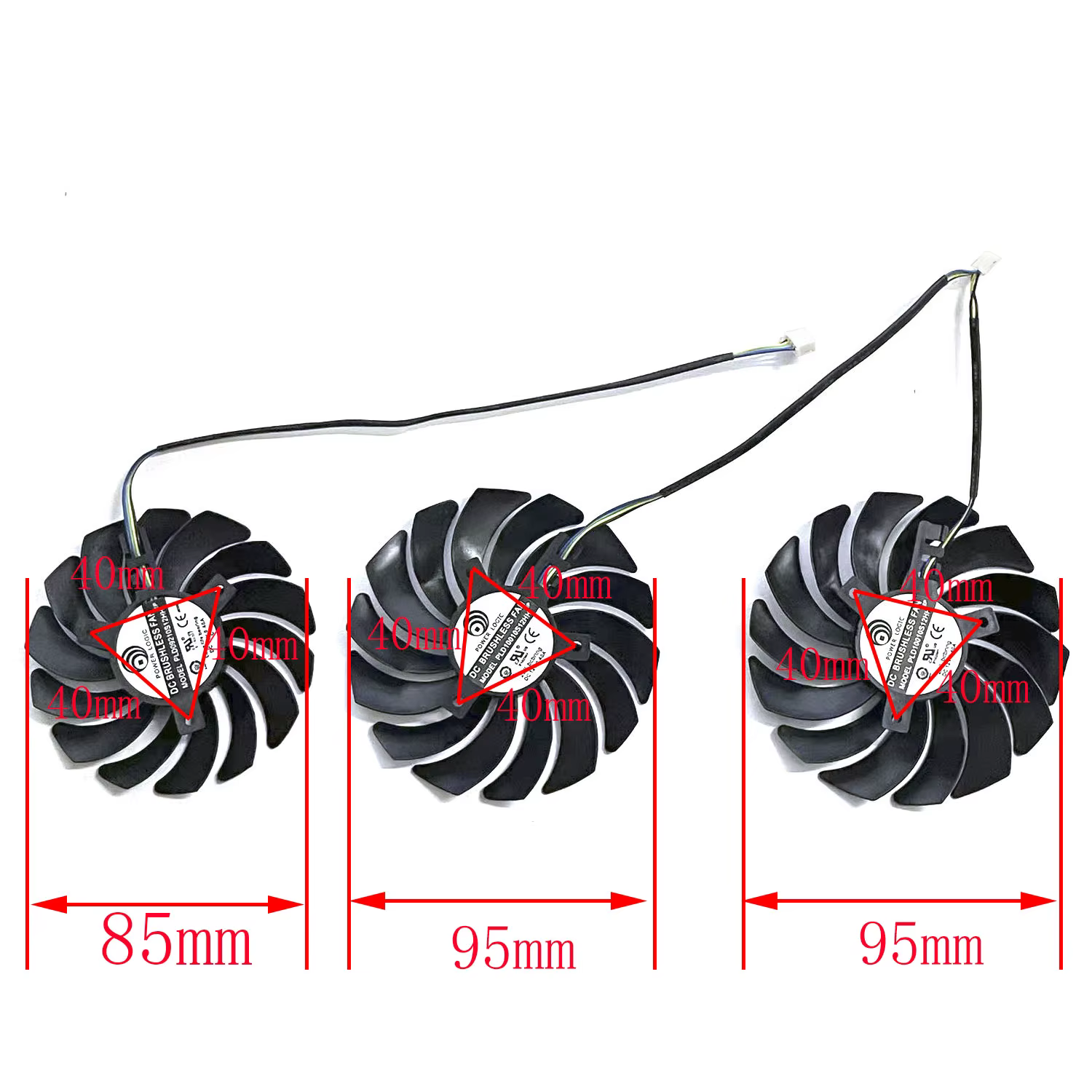 Ventilateur GPU 4 broches 85 mm 95 mm pour cartes graphiques MSI GeForce RTX2070S 2080 2080S 2080ti GAMING X TRIO