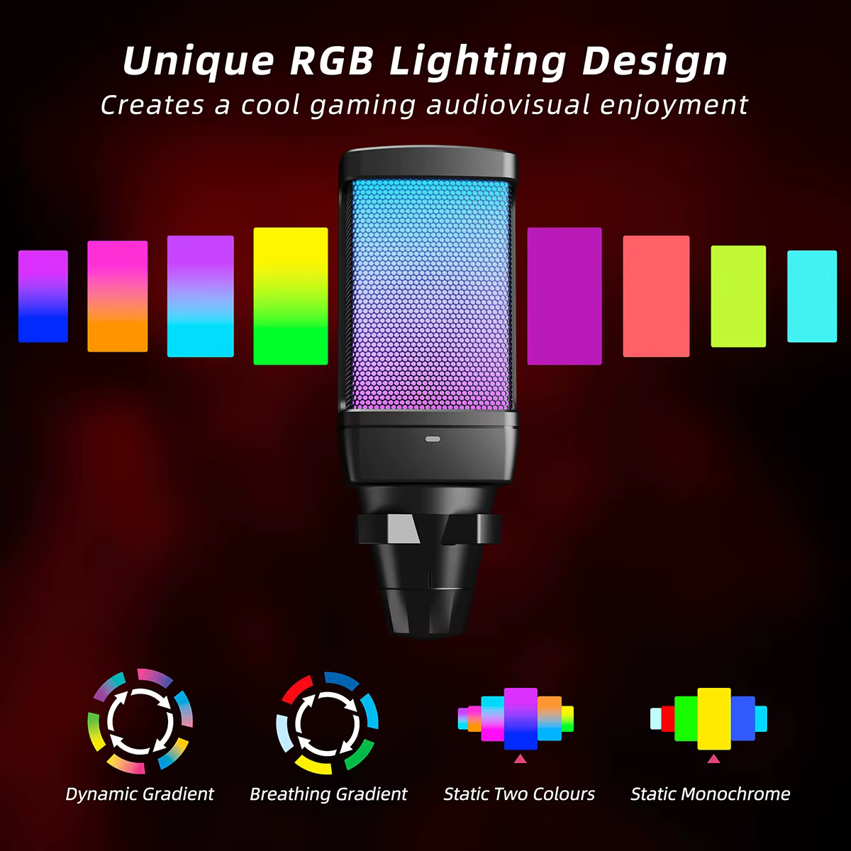 Microphone USB de jeu AmpliGame avec suppression du bruit