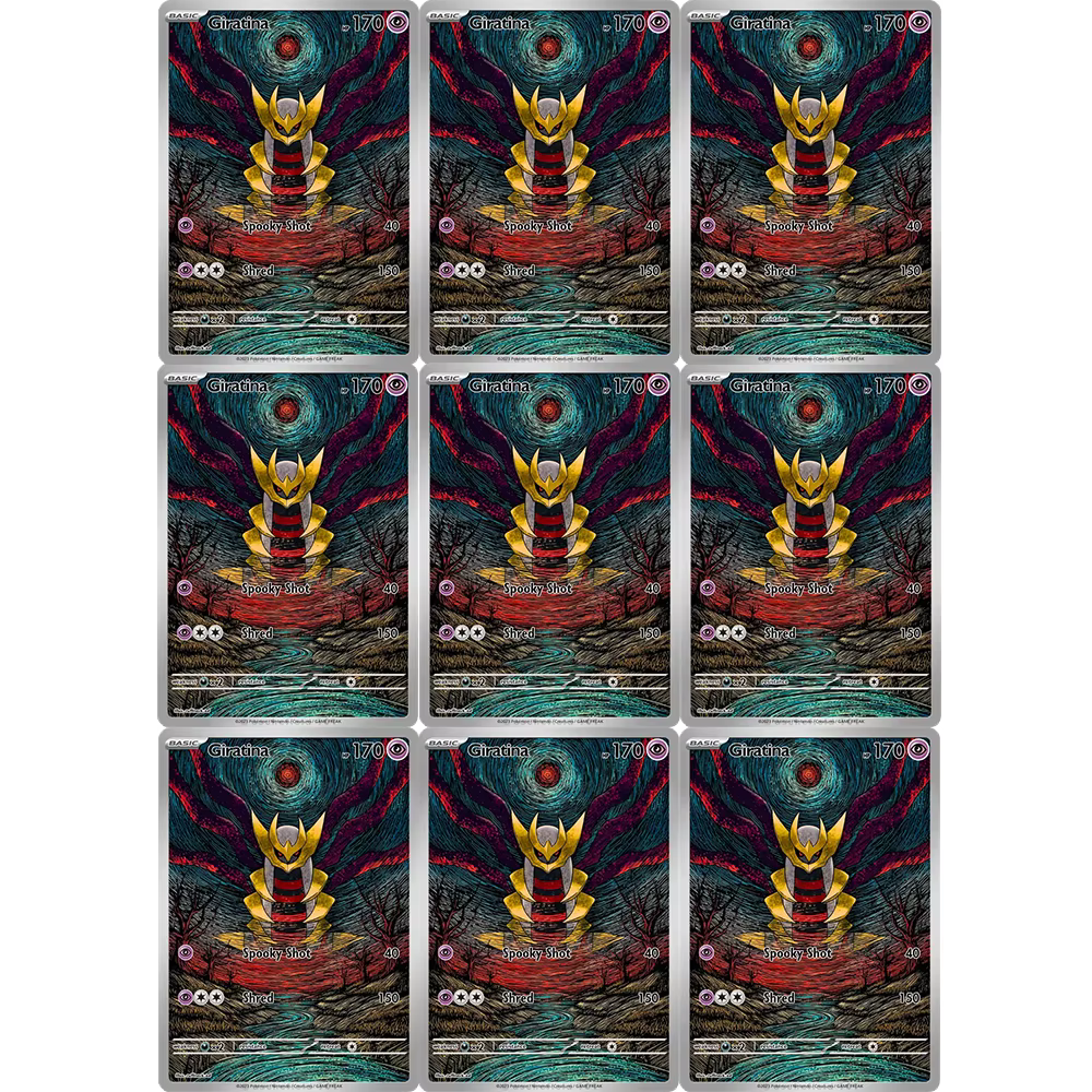 Carte PKM Série Style Psychedelique Sombre Umbreon Giratina Shiny Mew – Carte de Collection Classique Anime – Carte Réelle – Anglais