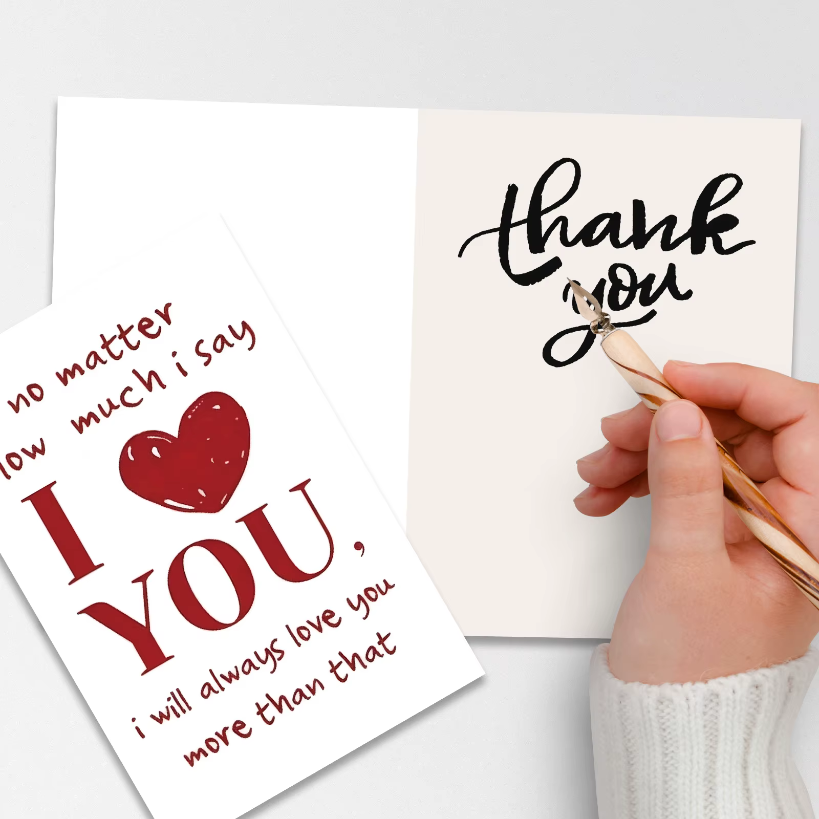 Carte d'amour romantique avec enveloppe, 1 pièce, pas de matière, combien j'ai dit que je l'aime toujours plus, Design rouge rose, 4x6 pouces, cadeau pour Couples