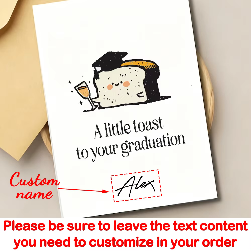 Carte de Remise de Diplôme Personnalisée avec Enveloppe – Promotion 2026 – Cadeau de Félicitations pour Étudiant – Cérémonie de Remise de Diplôme – Salutation Amusante et Kawaii pour Nouveau Diplômé