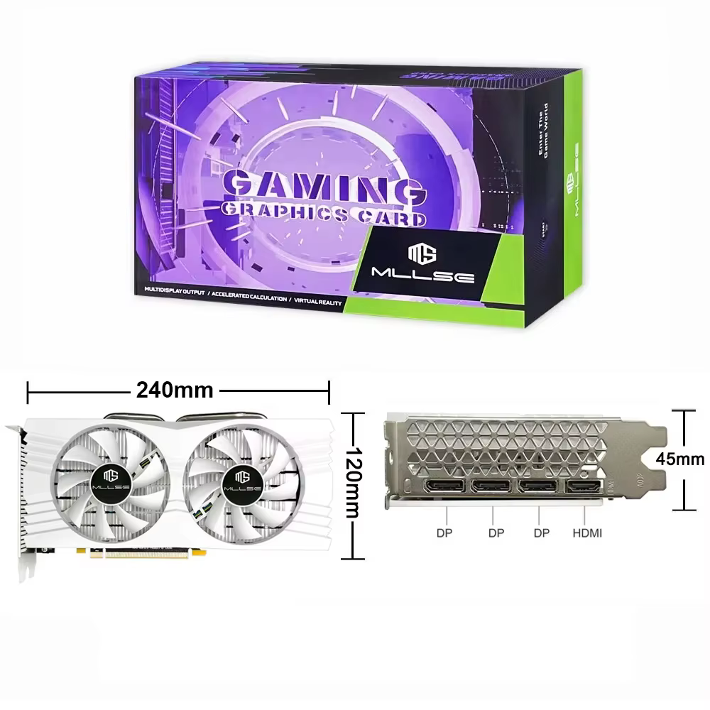 MLLSE AMD RX 580 8GB 2048SP carte graphique De jeu GDDR5 256Bit PCI-E 3.0 × 16 8Pin Radeon GPU Rx 580