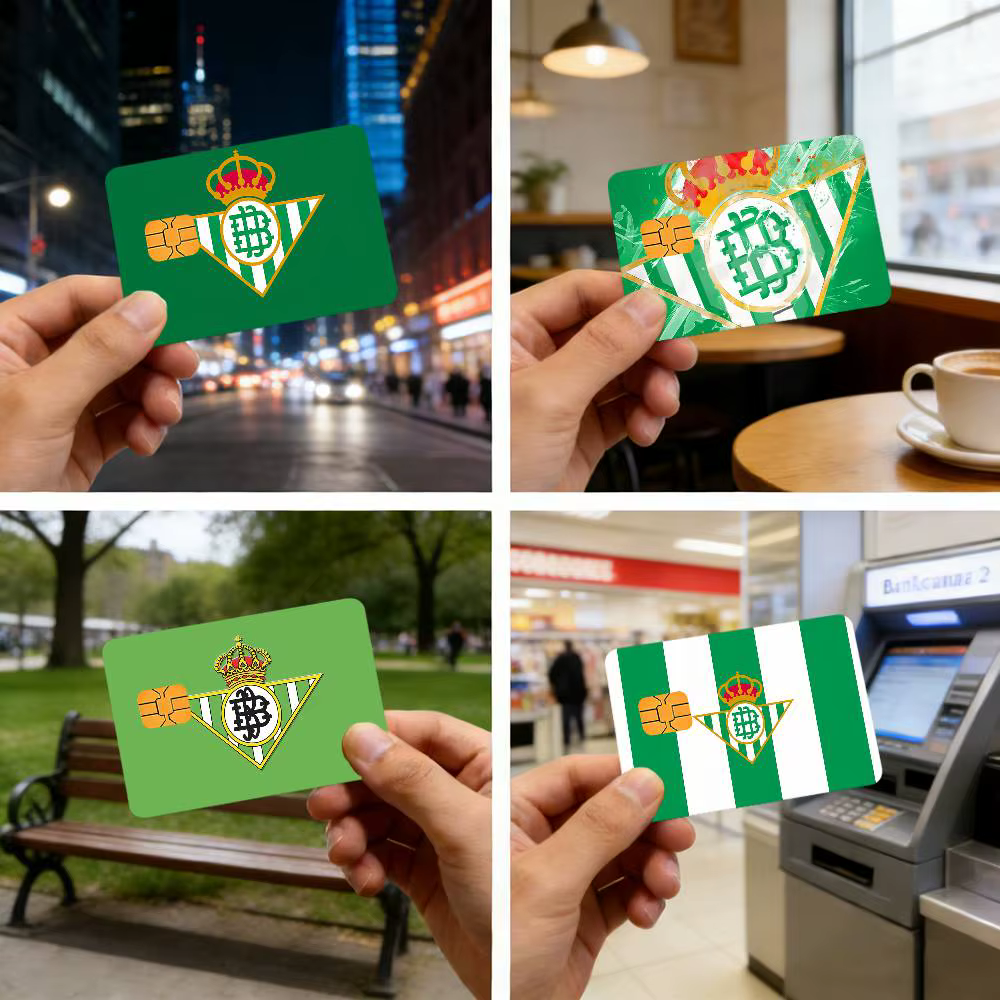 Film autocollant pour carte bancaire R-real-l B-betis-s sport