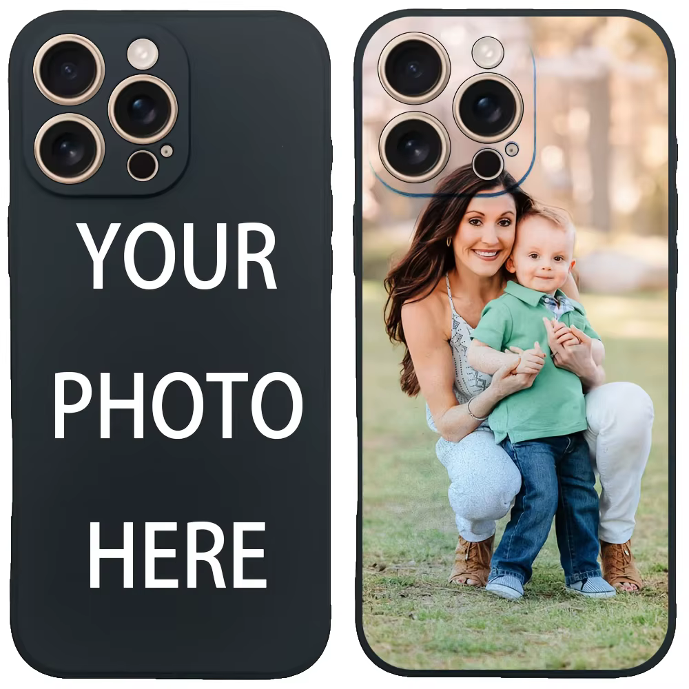 Coque de téléphone portable personnalisée en Silicone, motifs pour iPhone 16 Pro Max 15 Plus 14 13 12 11, Photo privée familiale, couverture d'anniversaire à faire soi-même