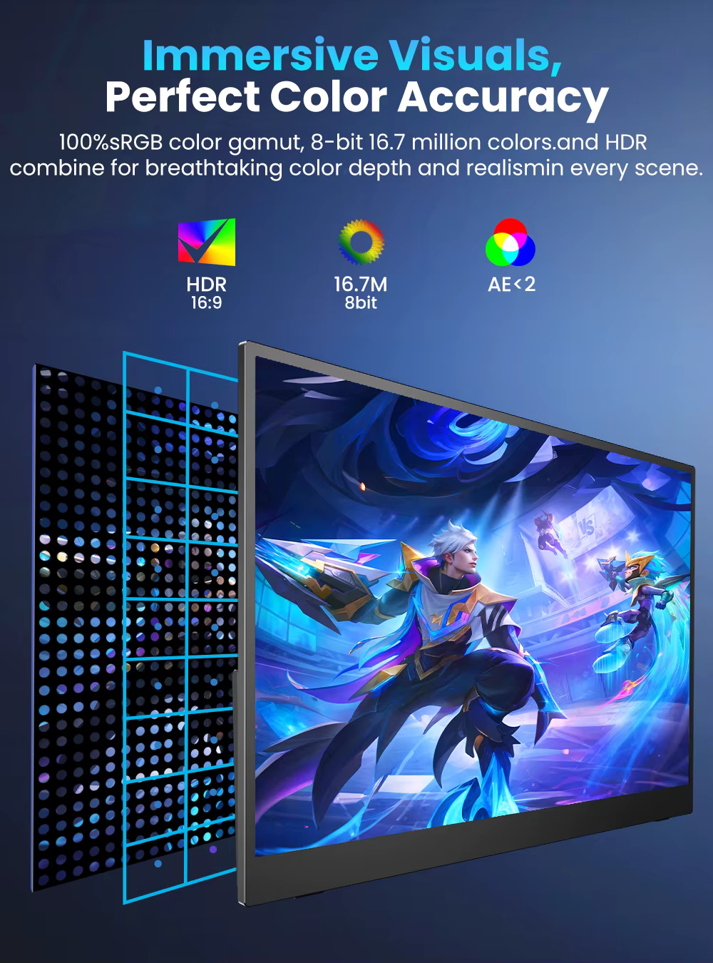 UPERFECT Moniteur de jeu portable 17