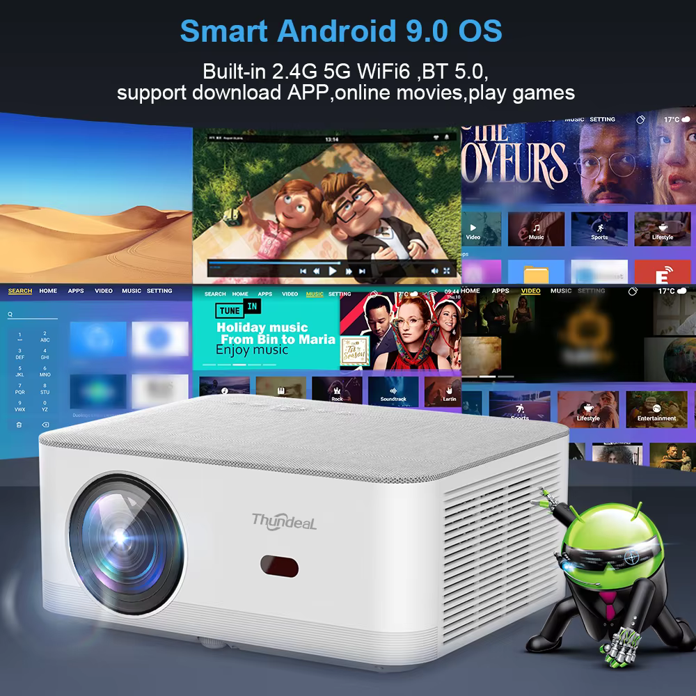 Mini projecteur portable ThundeaL TD92 Pro FHD 1080P Full HD Beam 4K Vidéo WiFi