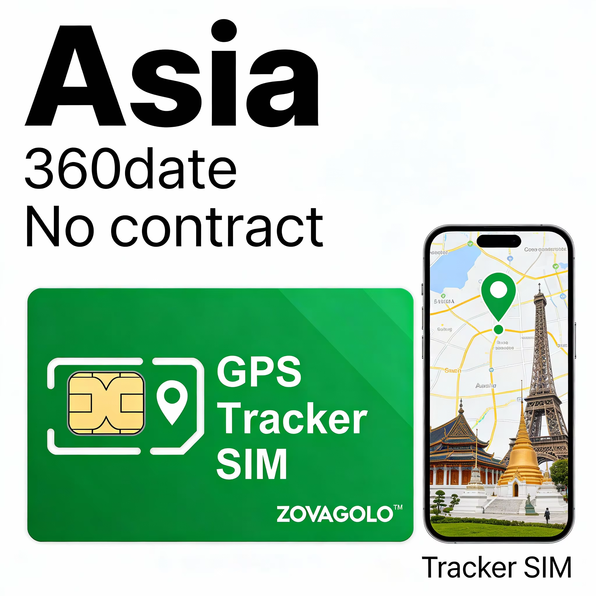 Carte SIM Asia 4G LTE M2M pour appareils GPS – 360 Mo/360 jours, montres intelligentes, colliers pour animaux de compagnie, talkies-walkies, IoT prêt sans contrat