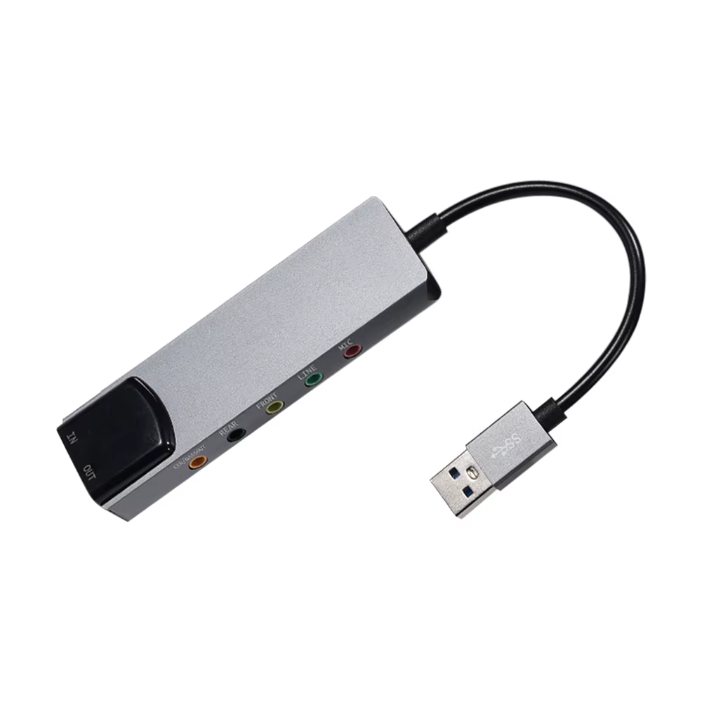 Carte son optique USB externe 6 en 1