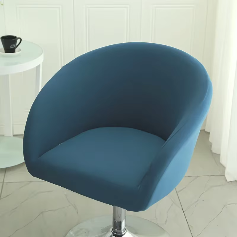 Housse de chaise de tabouret de Bar colorée, à dossier bas, Semi-circulaire, élastique, rotatif, protection de siège