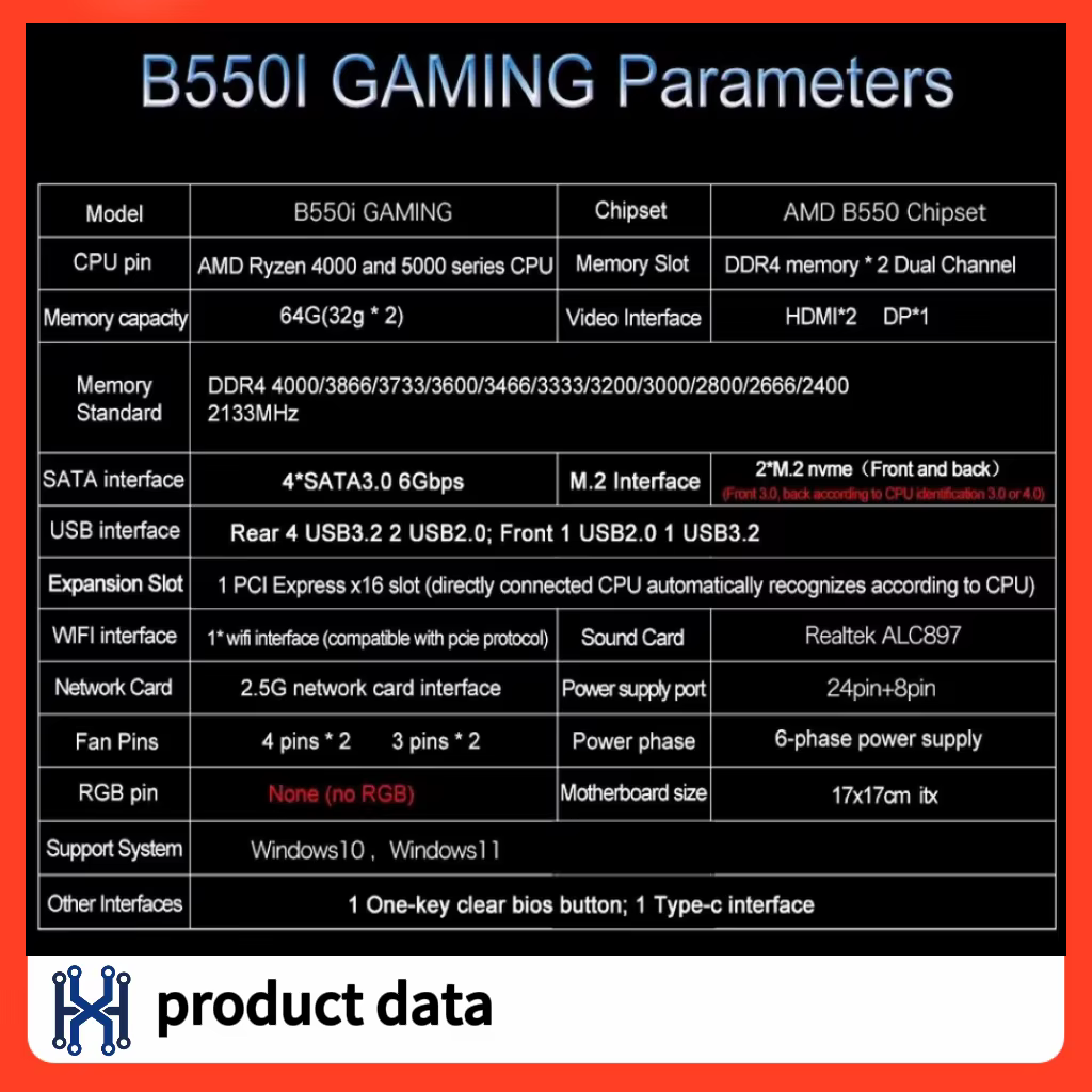 Carte mère JGINYUE B550i 100% neuve