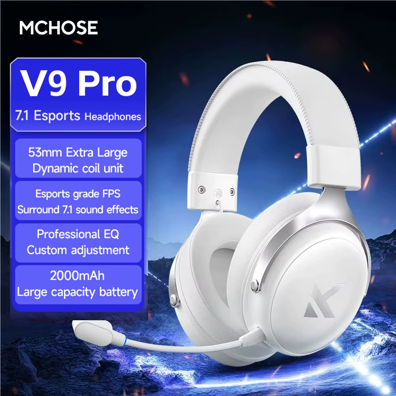 MCHOSE V9 Pro casque de jeu 2.4G BT5.3 sans fil