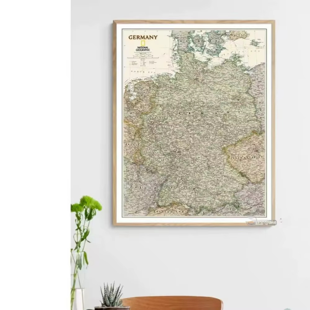 Grandes affiches murales de carte de l'Allemagne, impressions décoratives pour la maison, peinture sur toile de coton de haute qualité pour mur, meilleur cadeau pour les voyageurs
