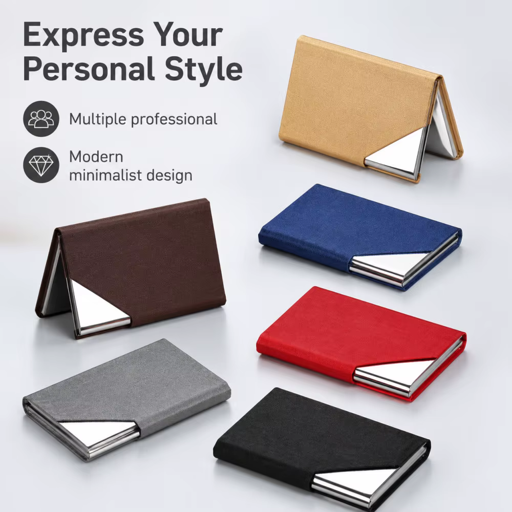 Portefeuille de luxe en cuir PU, porte-cartes d'identité et de crédit pour femmes et hommes, étui à cartes en aluminium de marque à la mode