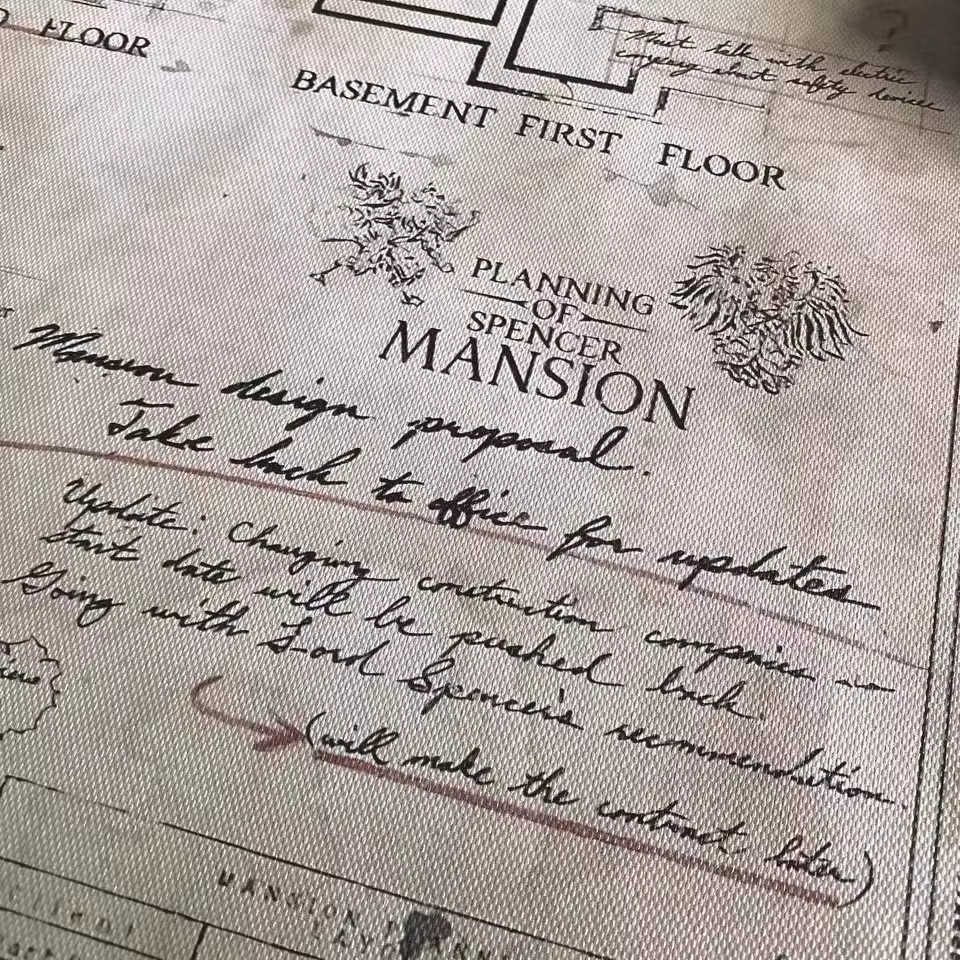 Jeu Residents Evils Inspiré 2 Remake Raccoon City Département de Police Carte de Manoir Le Plan