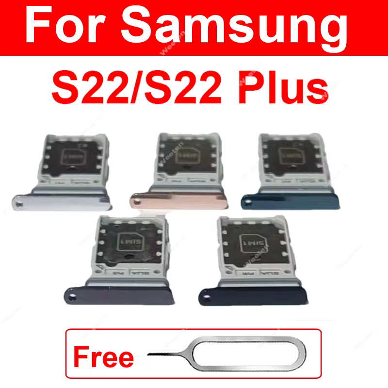Tiroir double carte SIM pour Samsung S22 S22 Plus S22 Ultra, emplacement pour carte SIM simple ou double, lecteur de carte, pièces détachées