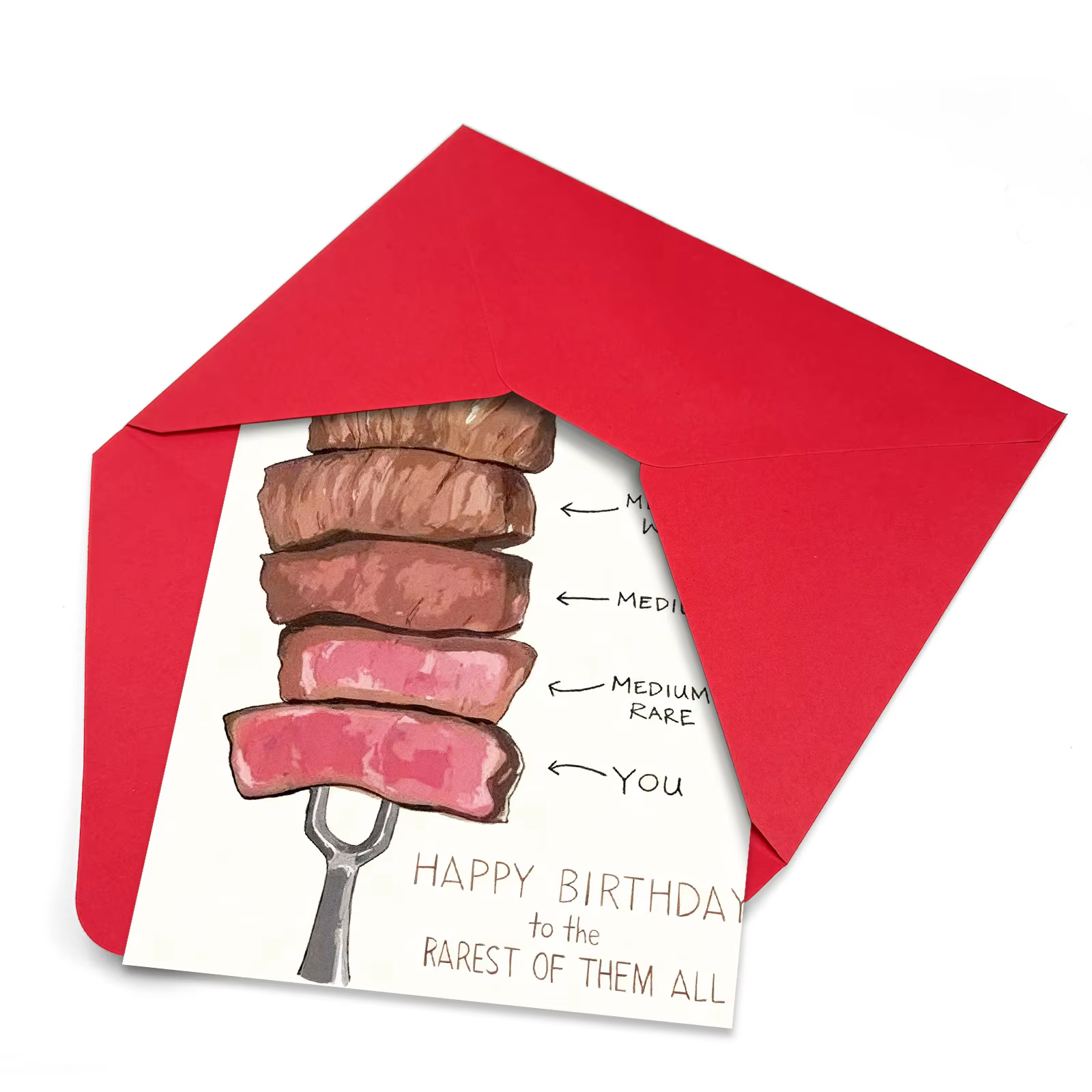 Enveloppe de carte de vœux manuscrite joyeux anniversaire, Message de bénédiction de Steak intéressant, enveloppe de carte pliable, décor de fête d'anniversaire