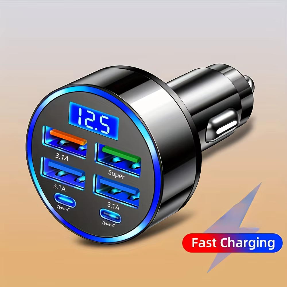 Adaptateur de voiture à charge rapide 6 en 1