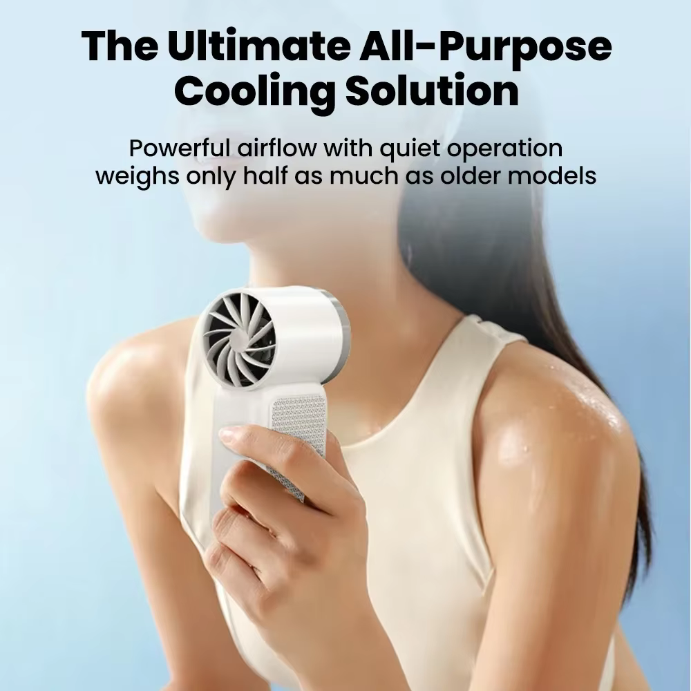 Ventilateur portable pliable Lenovo, mini ventilateur de bureau, 5 vitesses, puce AI intégrée, port Type-C réglable, ventilateur de refroidissement rechargeable
