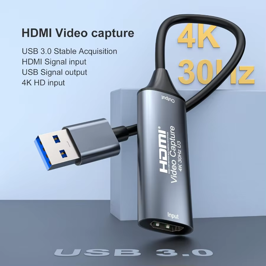 Carte de capture vidéo USB 2.0 3.0/Type-C 4K 30Hz HDMI vers Type C pour Macbook PS4 PC Jeu DVD Enregistrement caméra Diffusion en direct Windows