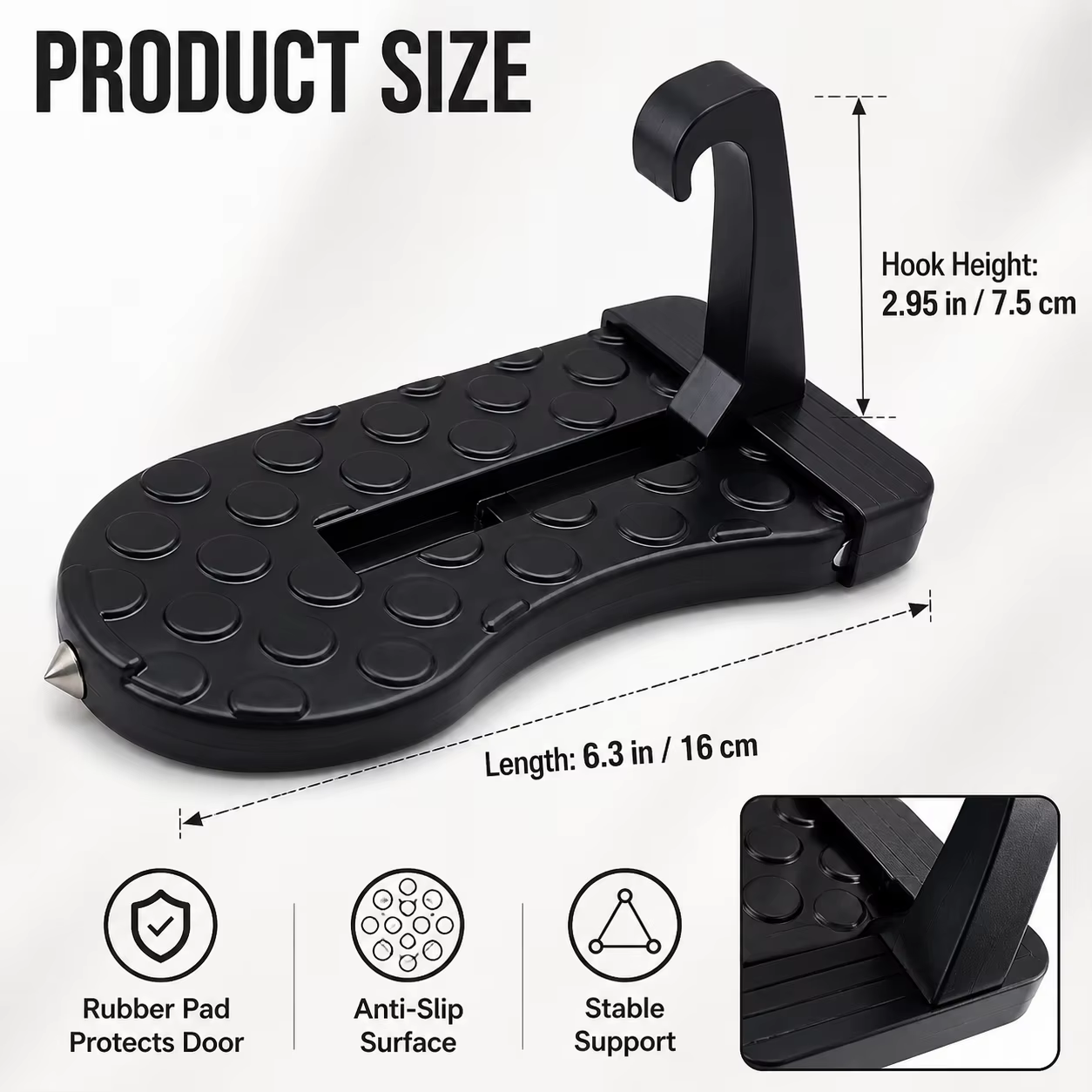 Marchepied pliable pour portière de voiture avec marteau de sécurité, marchepied antidérapant pour accès au toit, universel et portable pour SUV, camion et camping-car