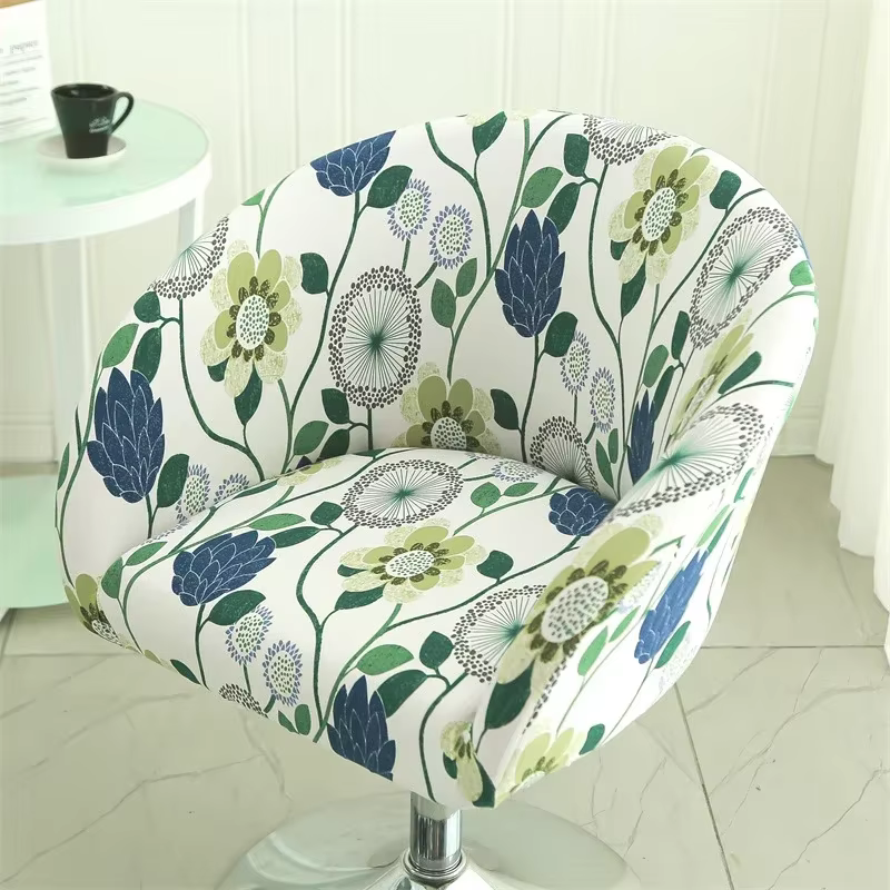 Housse de chaise de tabouret de Bar colorée, à dossier bas, Semi-circulaire, élastique, rotatif, protection de siège