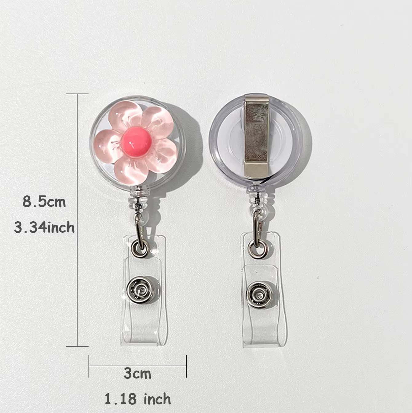 1 pièce Porte-badge rétractable à fermeture éclair avec motif floral pour femme, idéal pour les professionnels (médecins, infirmières)