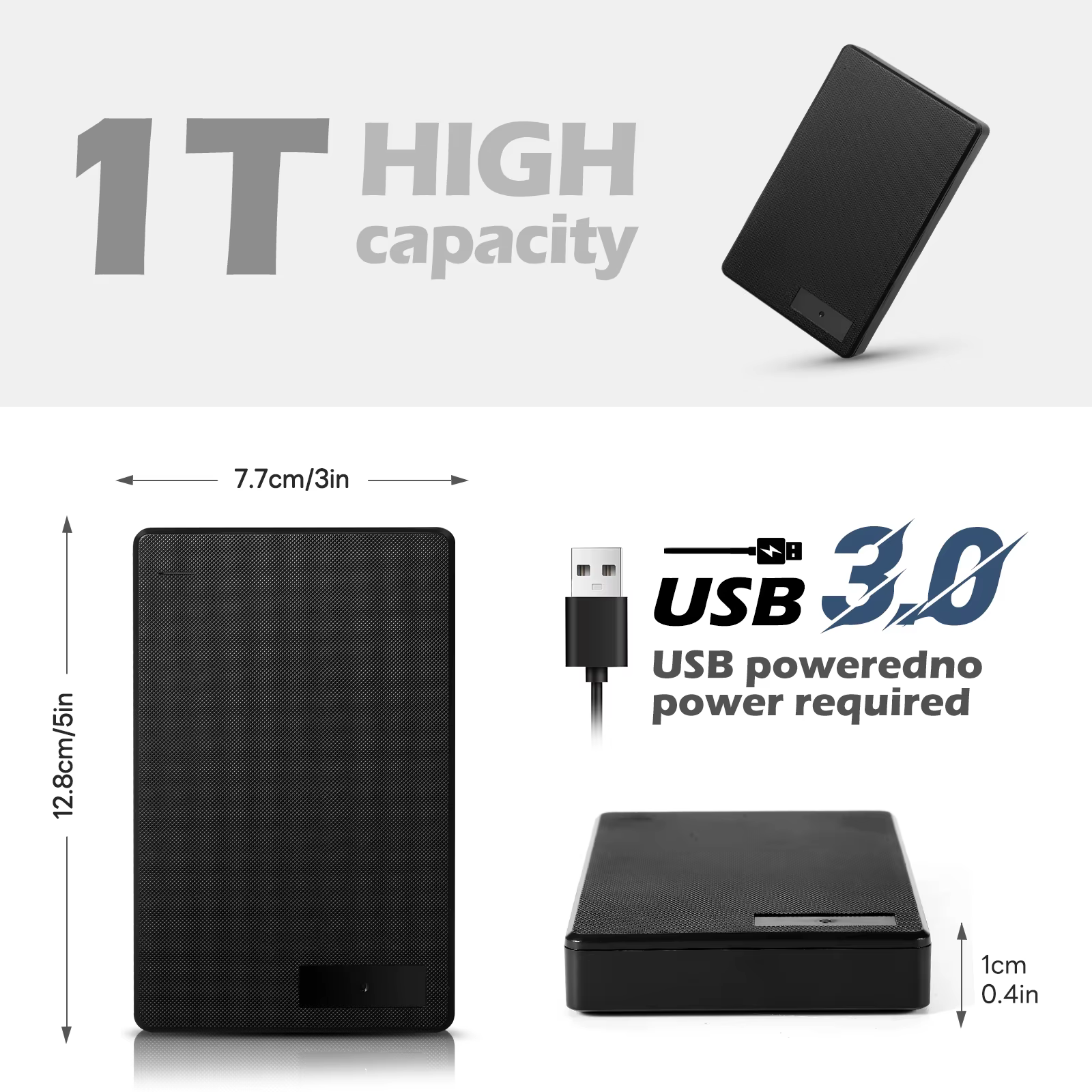 Disque dur HD externe portable, 1 to, 2 to, 4 to, 5 to, mémoire HDD, USB3.0, clé USB haute vitesse pour ordinateur portable, PC, MacBook, PS4, PS5