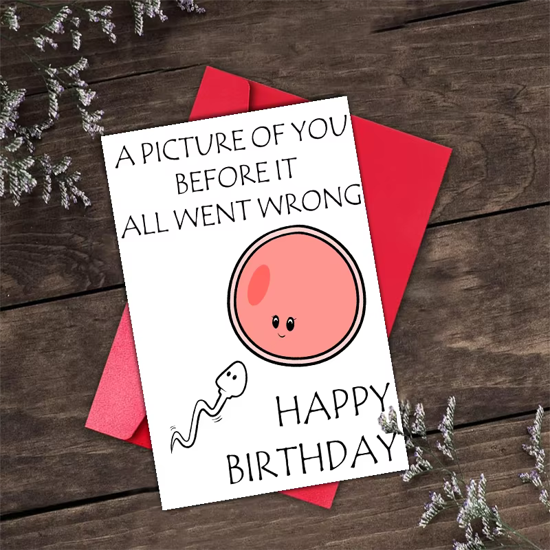 1 carte d'anniversaire amusante avec des vœux d'anniversaire hilarants et ridicules. Cadeau idéal pour la famille, les amis, les collègues, les meilleurs amis.