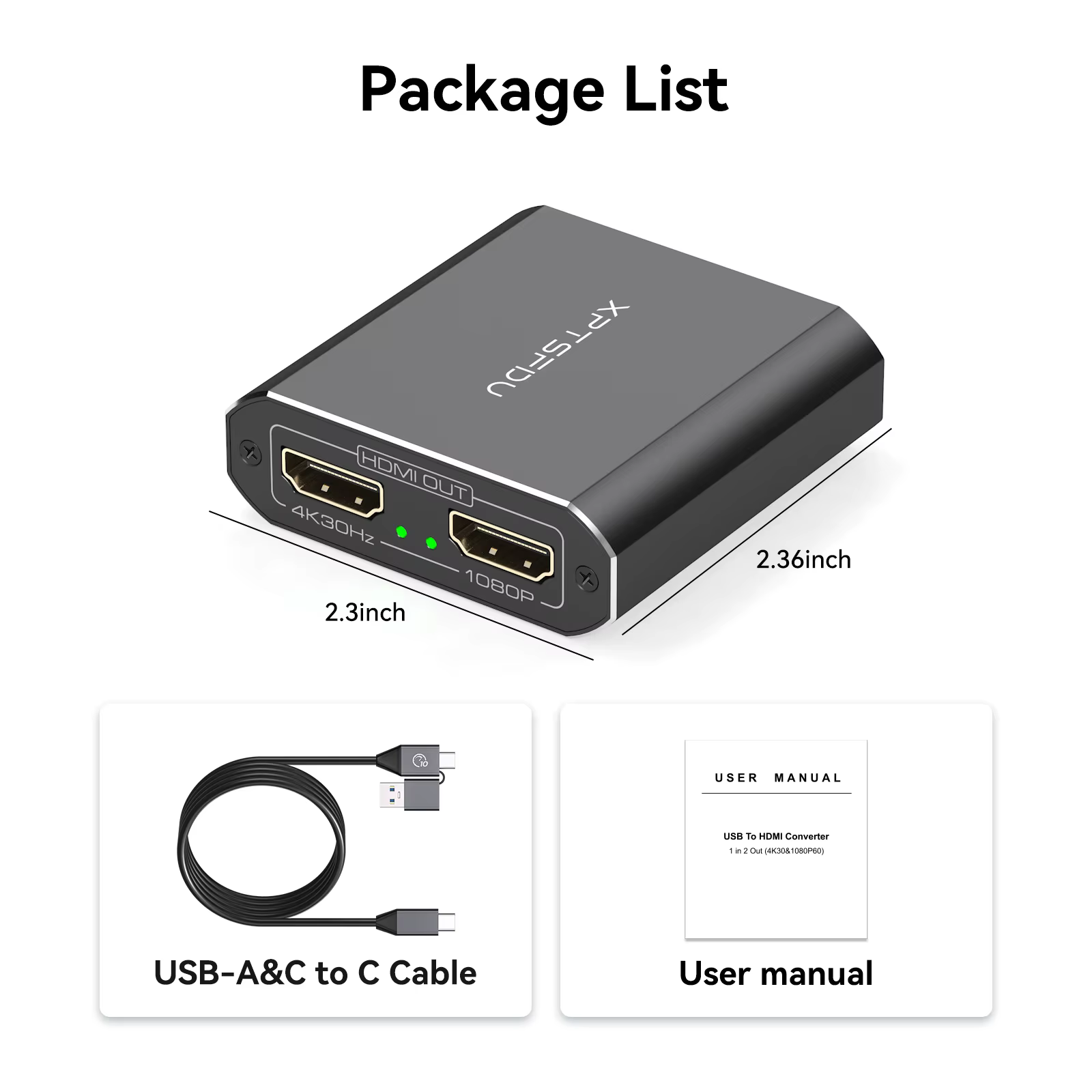 Répartiteur USB vers double HDMI