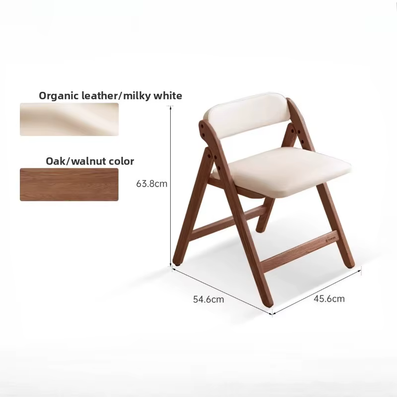 Chaise pliante en bois massif de chêne, Style « carnet de notes», légère, polyvalente, Design ajusté, siège à dossier décontracté