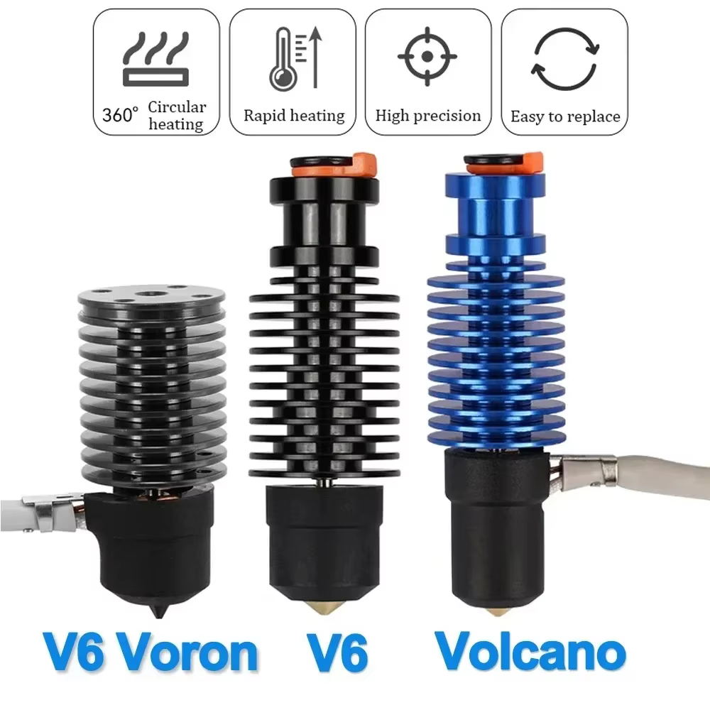 Volcan Hotend E3D V6 24V 50W 60W pour Voron 2.4 imprimante 3D tête d'impression à noyau chauffant en céramique