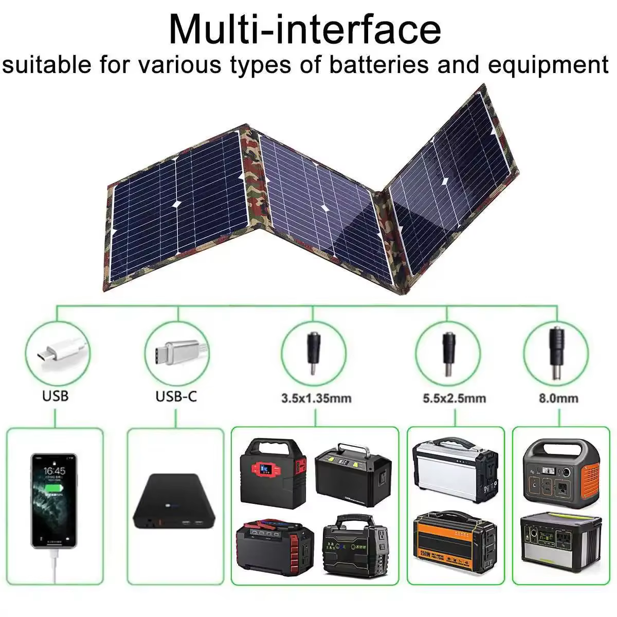 Panneau solaire complet de Camping 800W, Station de banque d'énergie solaire pliable, générateur Portable 18V pour voiture, bateau, caravane, Camp