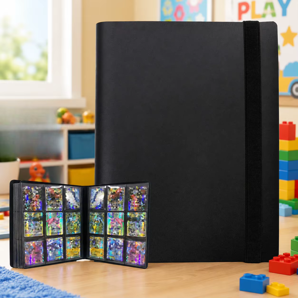 Classeur de cartes à 9 pochettes, classeur de cartes à collectionner robuste et de qualité supérieure à chargement latéral, album pour cartes de jeu