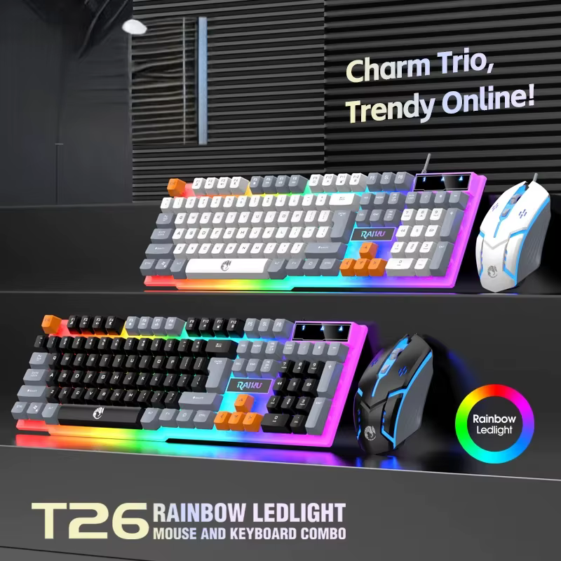 Ensemble clavier et souris rétroéclairés tricolores super cool